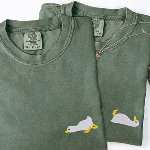 Custom Embroidered Sleepy Goose Matching T-shirts for Couples