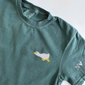 Custom Embroidered Sleepy Goose Matching T-shirts for Couples