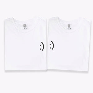Custom Embroidered Smile Face Matching T-shirts for Couples