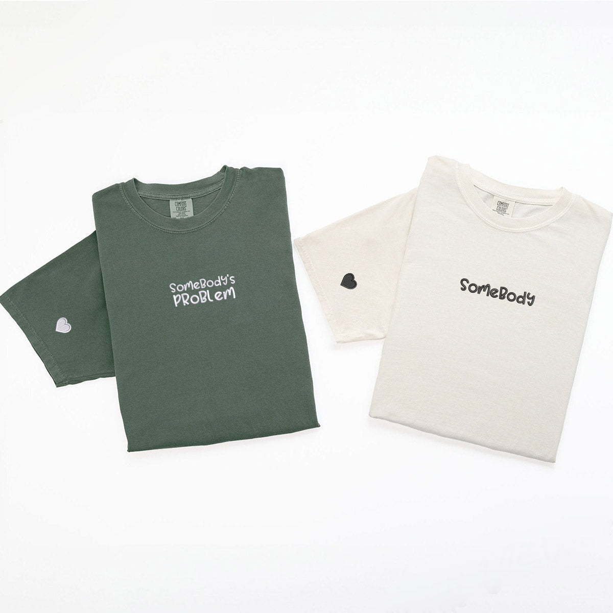 Custom Embroidered Somebody Somebody's Problem Matching T-shirts for Couples