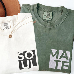 Custom Embroidered Soul Mate Matching T-shirts for Couples
