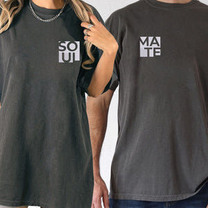 Custom Embroidered Soul Mate Matching T-shirts for Couples