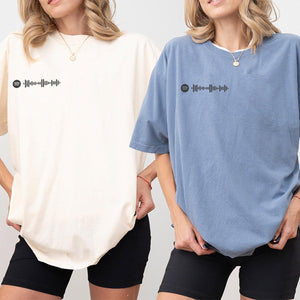 Custom Embroidered Spotify Code T-shirts for Couples