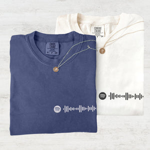 Custom Embroidered Spotify Code T-shirts for Couples