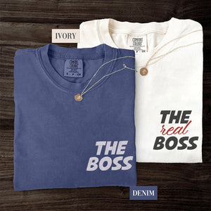 Custom Embroidered The Boss x The Real Boss Matching T-shirts for Couples