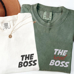 Custom Embroidered The Boss x The Real Boss Matching T-shirts for Couples