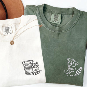 Custom Embroidered Trash Pandas Matching T-shirts for Couples