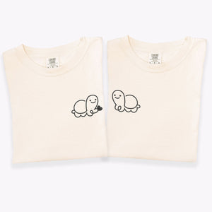 Custom Embroidered Turtle Love Matching T-shirts for Couples