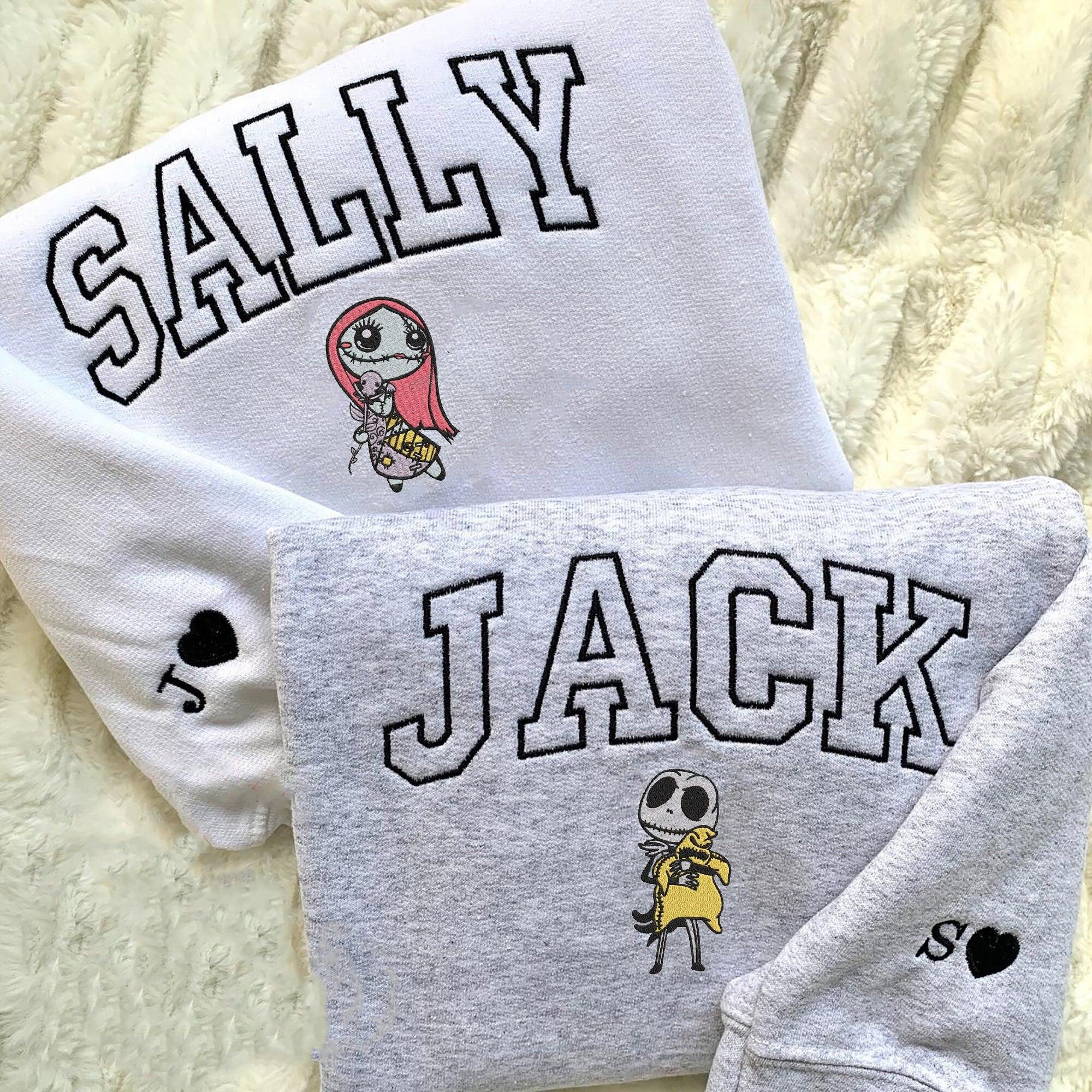 Custom Matching Couple Hoodies, Spooky Cute Lovers Embroidery, Vintage Style Hoodie
