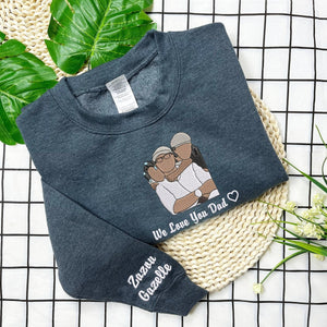 Custom Portrait From Photo Embroidered Sweatshirt For Mom, Personalized Hoodie With Photo, Mother's Day Gift