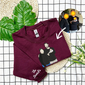 Custom Portrait From Photo Embroidered Sweatshirt For Mom, Personalized Hoodie With Photo, Mother's Day Gift