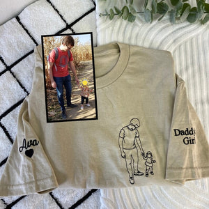 Dad Sweatshirt With Photo, Dad Hoodie Embroidered, Custom Fathers Day Shirts With Pictures, New Dad Gifts