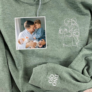 Dad Sweatshirt With Photo, Dad Hoodie Embroidered, Custom Fathers Day Shirts With Pictures, New Dad Gifts