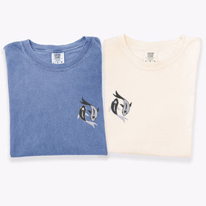 Custom Embroidered Koi Fish Yin Yang Matching T-shirts for Couples