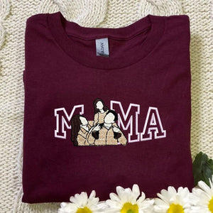Mama Sweatshirt with Portrait From Photo, Personalized Portrait from Photo Hoodie, Picture Sweatshirt For Mom and Dad