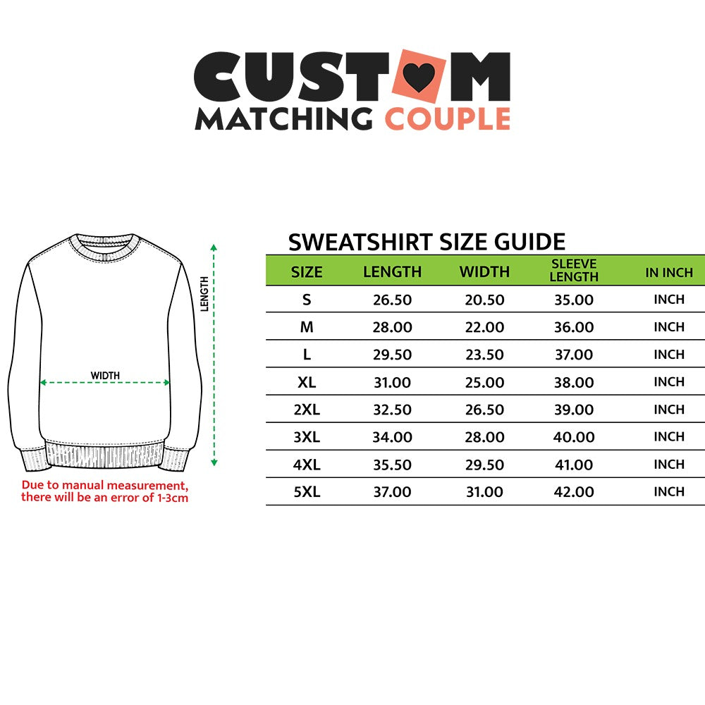 Custom Matching Couple Sweatshirts, Lovely Bear Holding Heart Embroidered Hoodie