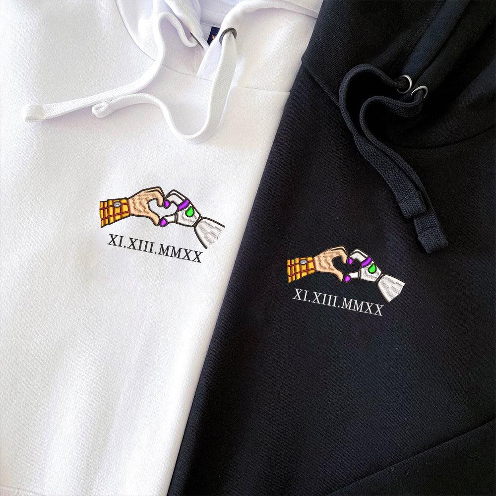 Custom Embroidered Sweatshirts For Couples, Custom Matching Couple Sweatshirt, Cute Cartoon Toys Couples Embroidered Crewneck Sweater