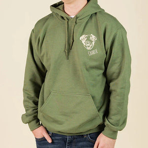 Custom Embroidered Pet Portrait Hoodie / Sweatshirt – Personalized Outline Pet Face Gift