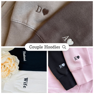 Custom Embroidered Photo Hoodie, Personalized Couple Portrait Sweatshirt, Unique Couple Hoodie Gift - mymatchhoodie