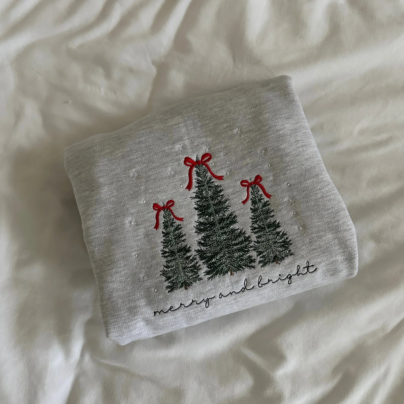 Christmas Embroidered Sweatshirt – Cozy Holiday Tree Design