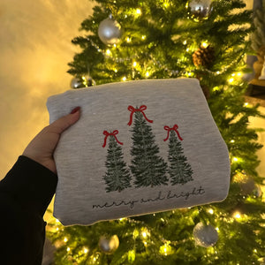 Christmas Embroidered Sweatshirt – Cozy Holiday Tree Design