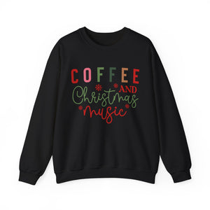 Coffee and Christmas Music Christmas Crewneck Sweatshirt