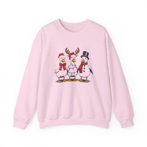 Festive Winter Snowmen Merry Christmas Crewneck Sweatshirt