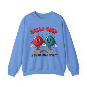 Balls Deep in Spirit Christmas Crewneck Sweatshirt