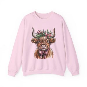 Festive Cow Christmas Crewneck Sweatshirt