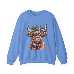Festive Cow Christmas Crewneck Sweatshirt