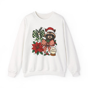 Festive Raccoon Christmas Crewneck Sweatshirt
