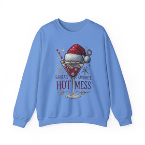 Santa's Favorite Hot Mess Christmas Crewneck Sweatshirt