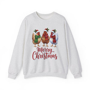 Chickens Merry Christmas Crewneck Sweatshirt