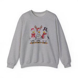 Festive Winter Snowmen Merry Christmas Crewneck Sweatshirt