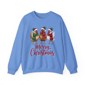 Chickens Merry Christmas Crewneck Sweatshirt