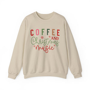 Coffee and Christmas Music Christmas Crewneck Sweatshirt