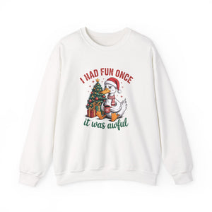 I Had Fun Once It Was Awful Christmas Crewneck Sweatshirt