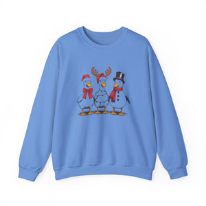 Festive Winter Snowmen Merry Christmas Crewneck Sweatshirt