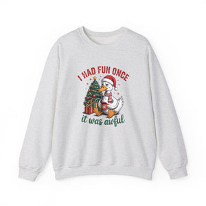 I Had Fun Once It Was Awful Christmas Crewneck Sweatshirt