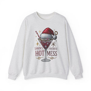 Santa's Favorite Hot Mess Christmas Crewneck Sweatshirt