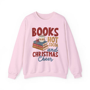 Books Hot Cocoa And Christmas Crewneck Sweatshirt