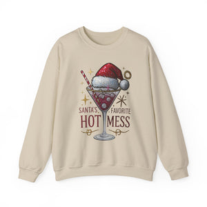Santa's Favorite Hot Mess Christmas Crewneck Sweatshirt
