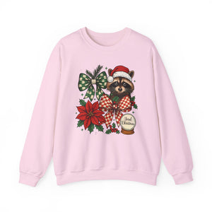 Festive Raccoon Christmas Crewneck Sweatshirt