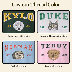 Custom Dog Embroidered Hoodie – Dog Lover Gift