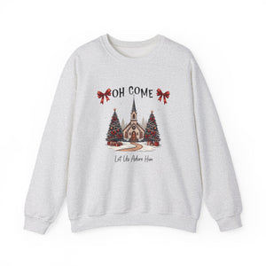 Oh Come Let's Adore Him Christmas Crewneck Sweatshirt