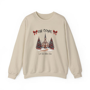 Oh Come Let's Adore Him Christmas Crewneck Sweatshirt