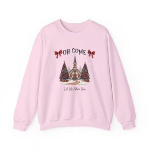 Oh Come Let's Adore Him Christmas Crewneck Sweatshirt