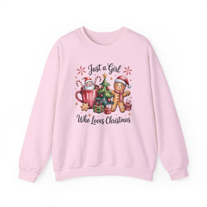 Just a Girl Who Loves Christmas Crewneck Sweatshirt