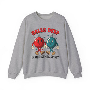 Balls Deep in Spirit Christmas Crewneck Sweatshirt