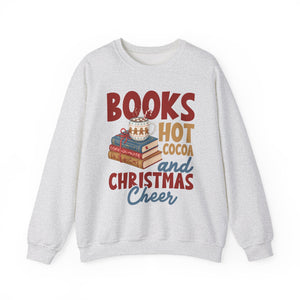 Books Hot Cocoa And Christmas Crewneck Sweatshirt